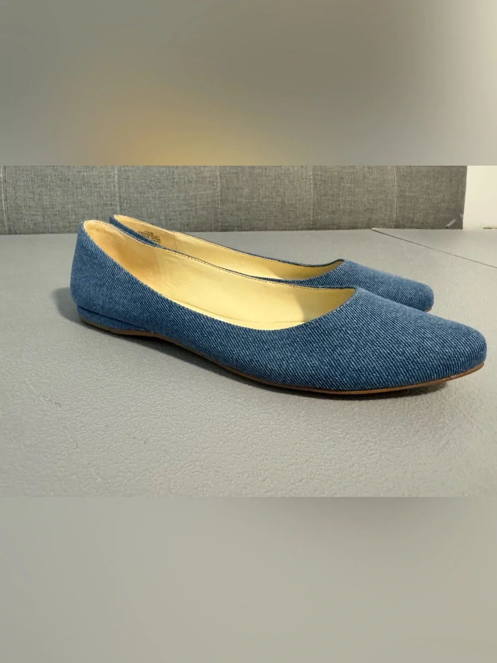 Nine West Blue Classic Denim Ballet Pointed Toe Flats Shoes 7.5